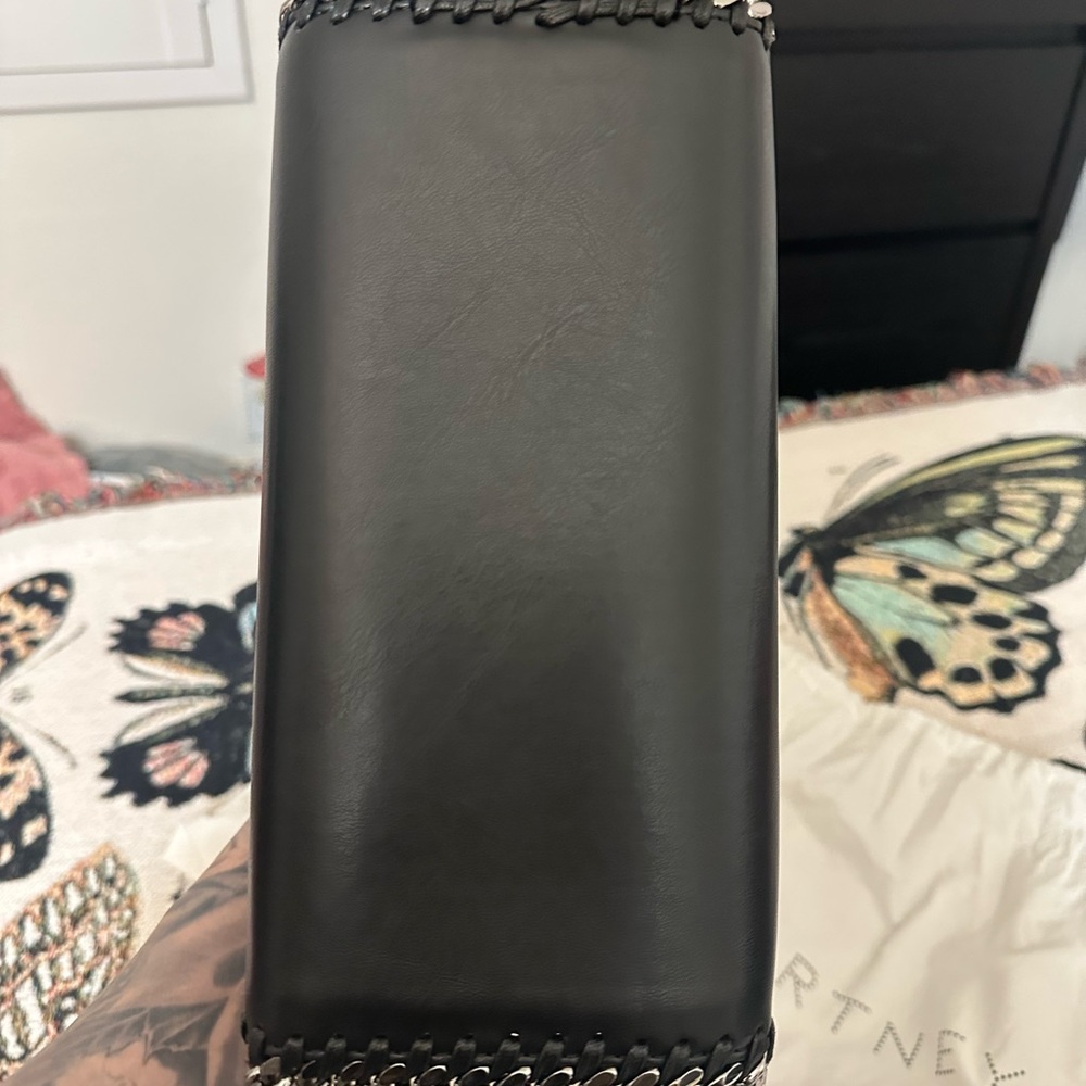 Stella McCartney Black Satchel with Silver Chain Trim - Picture 6 of 7